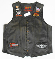 Kožená vesta HOT LEATHERS - vel. 50/M
